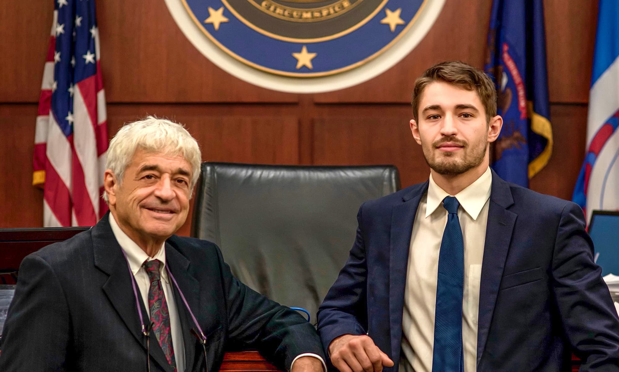Bob Baldori and Marcus Baldori in Michigan courtroom
